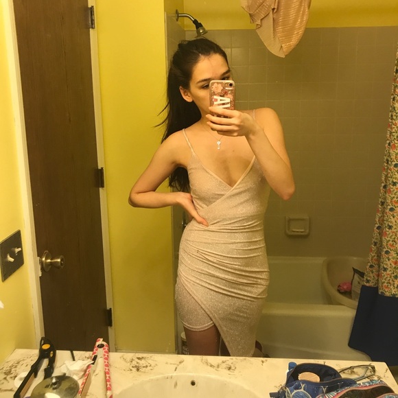 Forever 21 Pink Metallic Cami Bodycon Dress Small - Picture 5 of 5